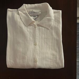 Evan Picone Men's Cream Button Down Shirt